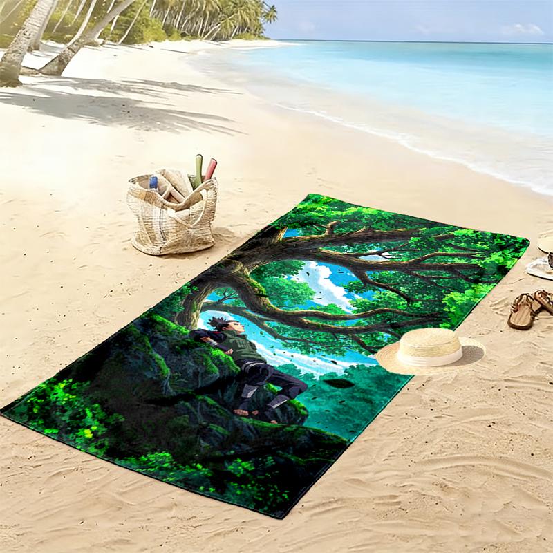 1pc naruto Beach Towel Ideal Birthday Gift For Family, A Vibrant Beach Towel Suitable for Outdoor Activities