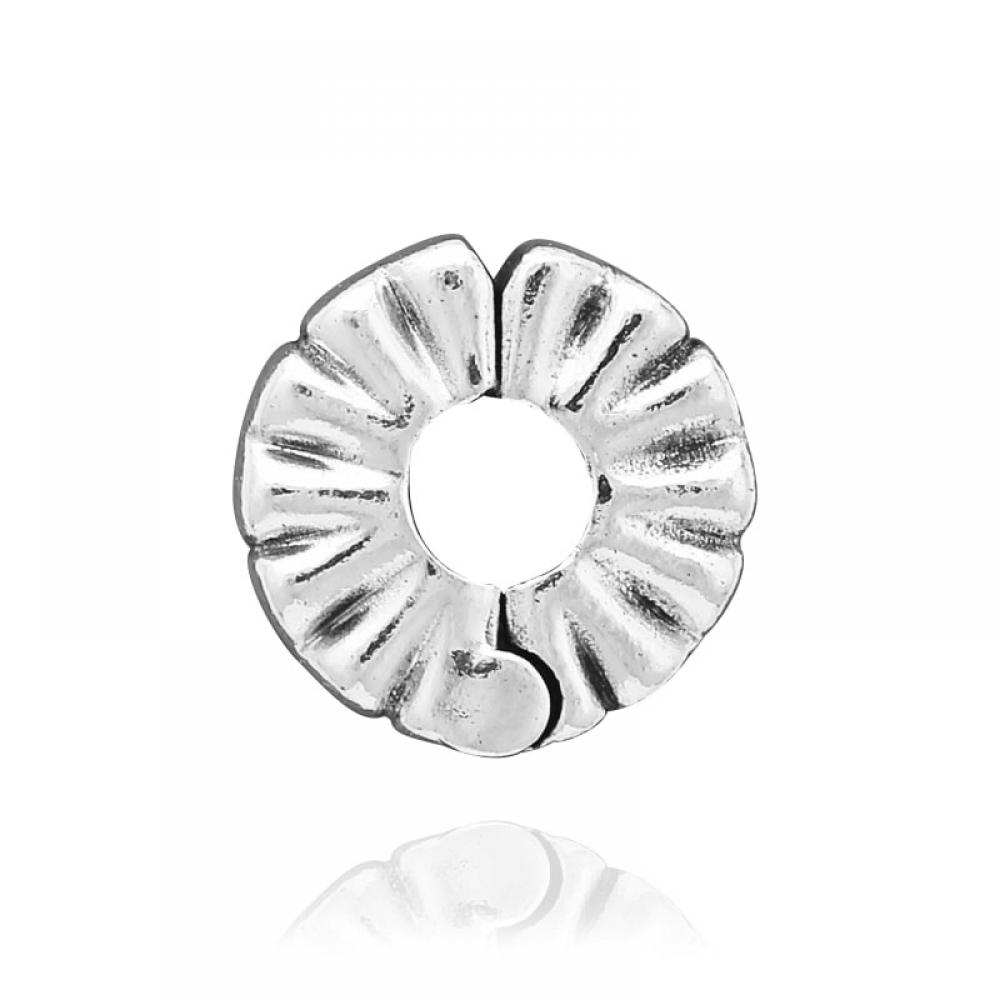 Pandora 792828c00 Heart Pattern Clip Silver Charm