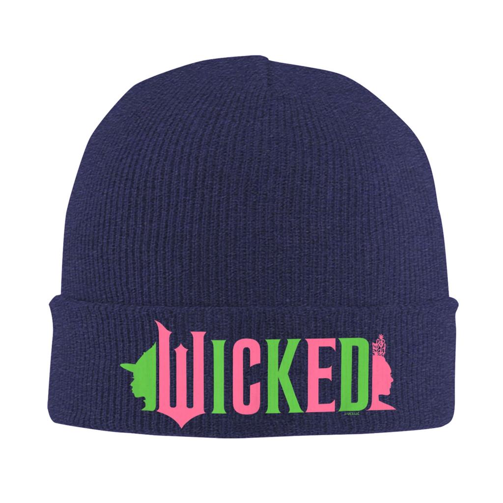 Wicked Pink And Green Logo Beanie Hats Bonnet Hats Adult Unisex Street Y2K Outdoor Knitted Hat Autumn Winter Design Warm Caps