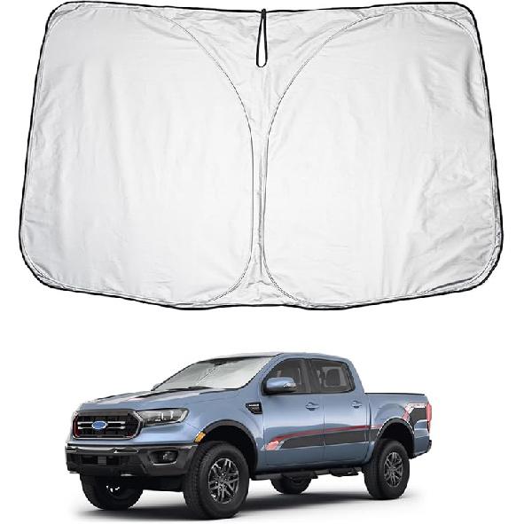 2025 Upgrade Car Windshield Sun Shade Windshield Sunshade Umbrella [Star Fabric] Protect Car from Sun Rays&Heat Damage Keeps Vehicle Cool, Spring