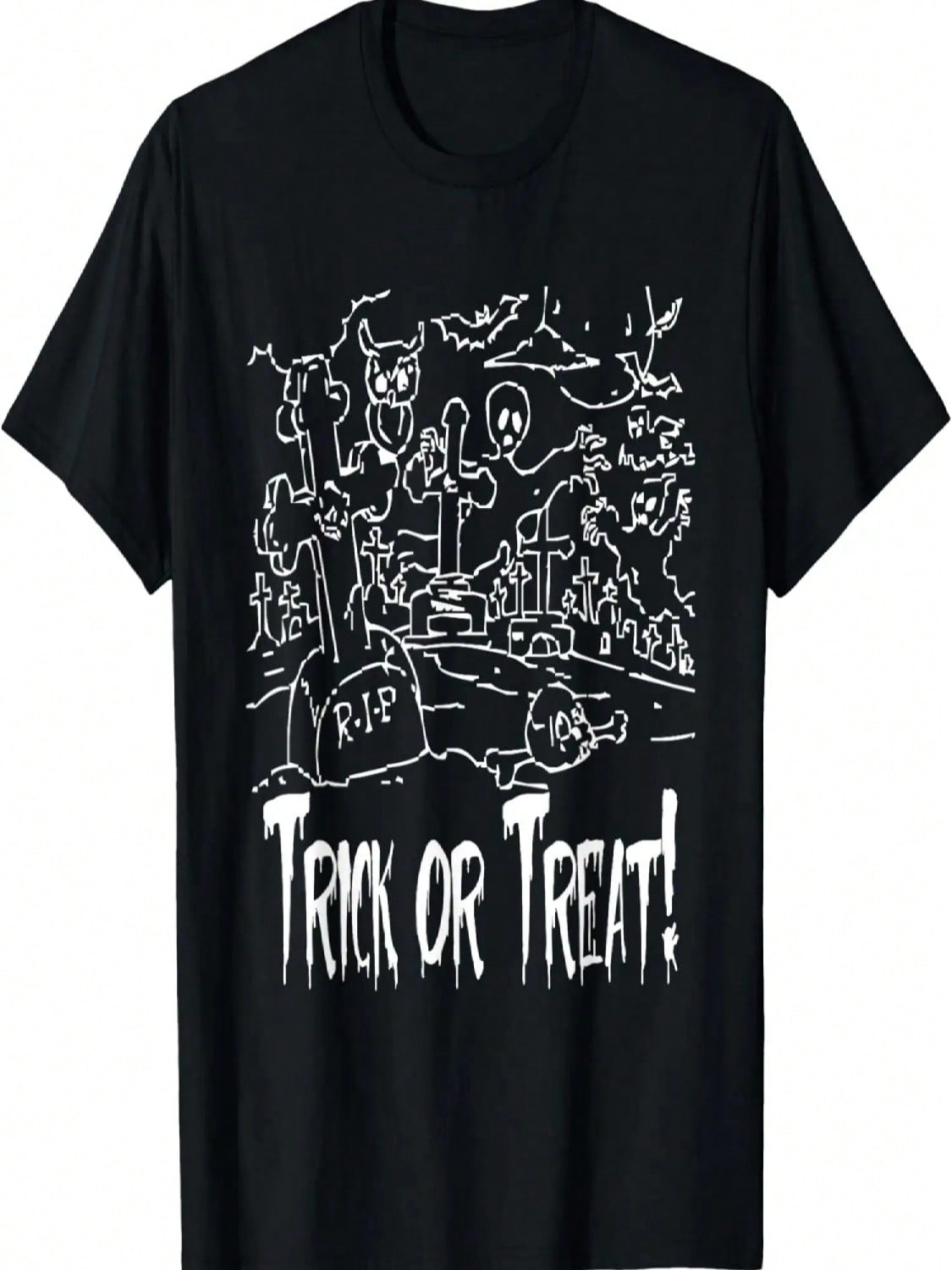 Trick Or Treat Scary Graveyard Halloween Costume T-Shirt S