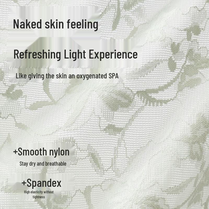 Fenteng Women's High-Waisted Lace Antibacterial Silk Crotch Briefs 4-Pack