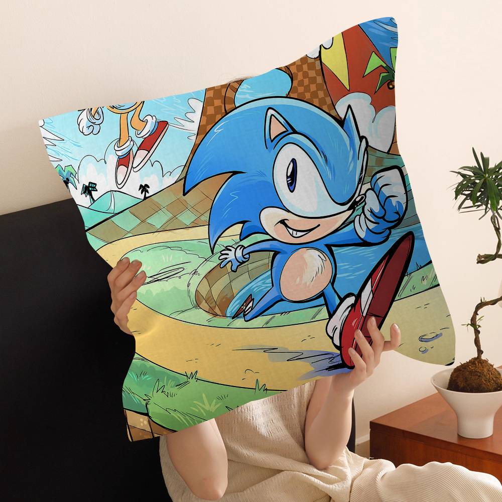Classic Anime S-Sonic Cushion Cover Polyester Sofa Cushions Decorative Throw Pillows Home Decoration Pillowcover