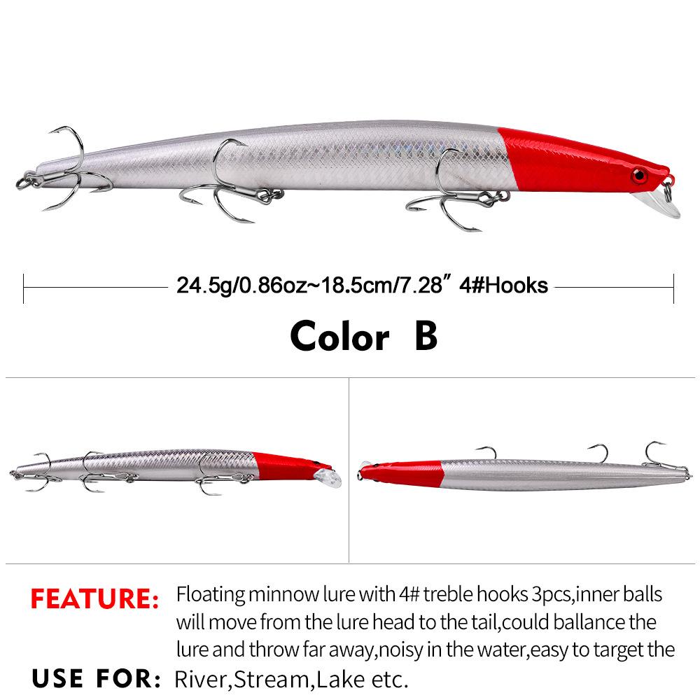 

Новая приманка для морской рыбалки Minnow 18,5 см, 24,5 г, 10 цветов, 6 # крючок