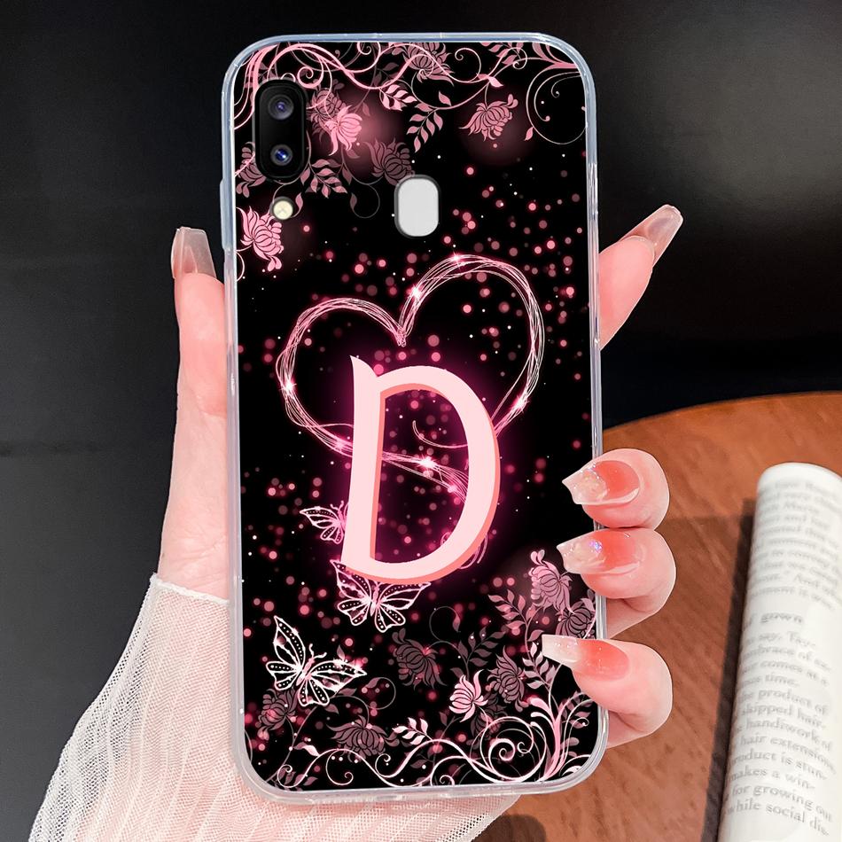 Für Samsung Galaxy A20 A20S A21 A30 A30S Handyhülle Schmetterling Buchstaben Weiches TPU Klare Silikonhülle Für Galaxy A 20 A 30 Gehäuse