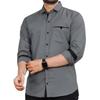 CB-COLEBROOK Men Regular Fit Solid Spread Collar Casual Shirt (XX-Large, Cadet Grey)