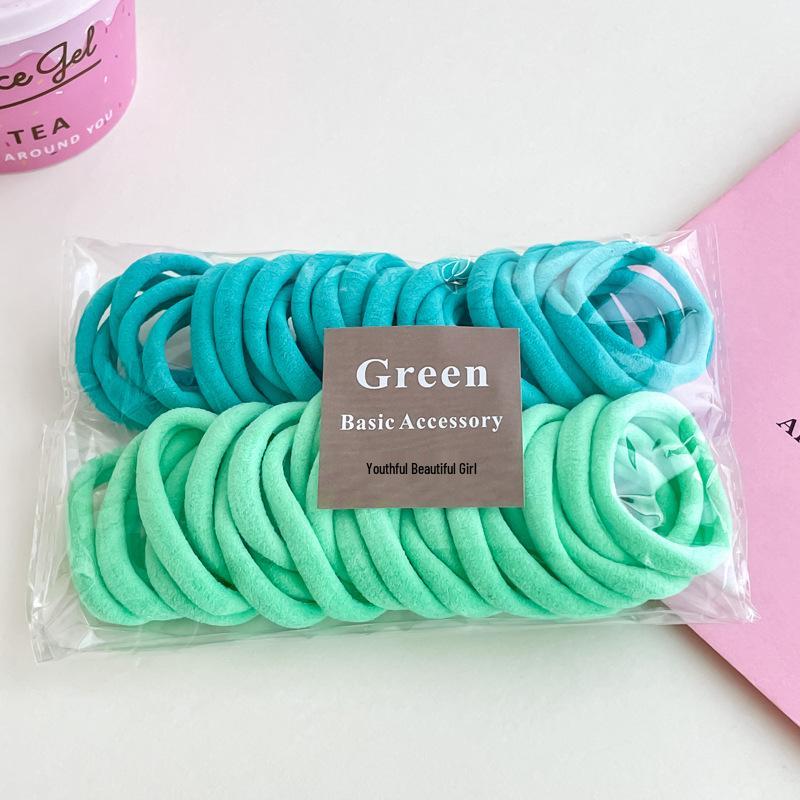 50-Pack Japanese-Style Hair Ties: Simple Rubber Bands & Bun Accessories for Women