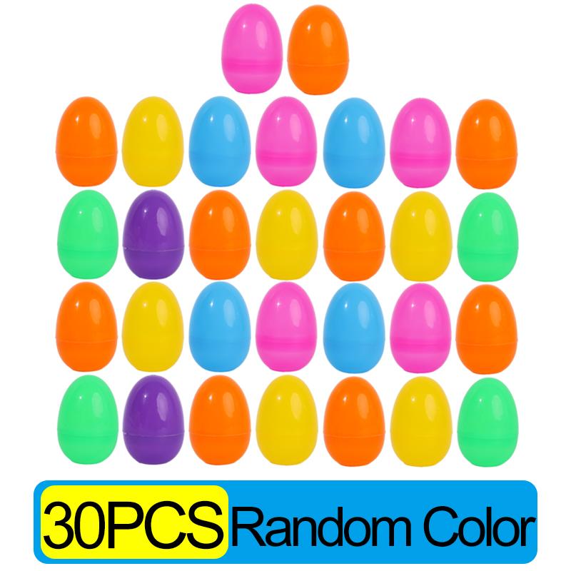 50/10Pcs Fillable Easter Eggs Opening Empty Plastic Egg Toys Colorful Candies Gift Packaging Boxes Easter Party Home Decorations