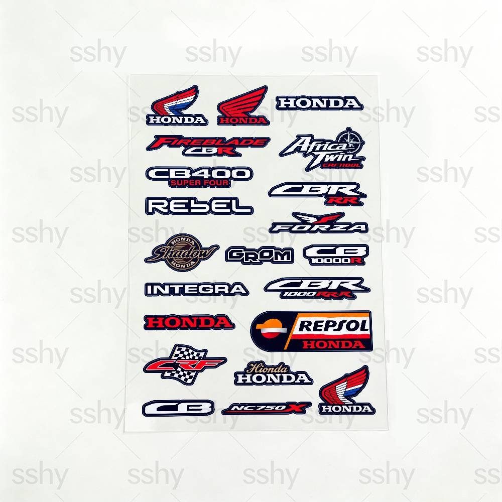 FOR HONDA HRC H WING Reflective motorcycle stickers, 3M safety warning at night in the dark scooter helmetsOW3