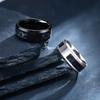 8MM Edelstahl Herrenring Kohlefaser Modeschmuck Trendige Accessoires