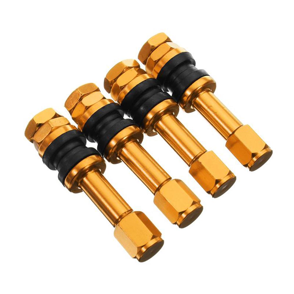 Black 4PCS Bikes Motorcycles Tubeless Car Wheel Bolt-in Valves Dust Caps Tire Valve Stems TR48E