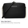 Michael Kors Jet Set Leather Portable Crossbody Bag, Shoulder Bag Women's Black 32S4GTVC3L-BLACK