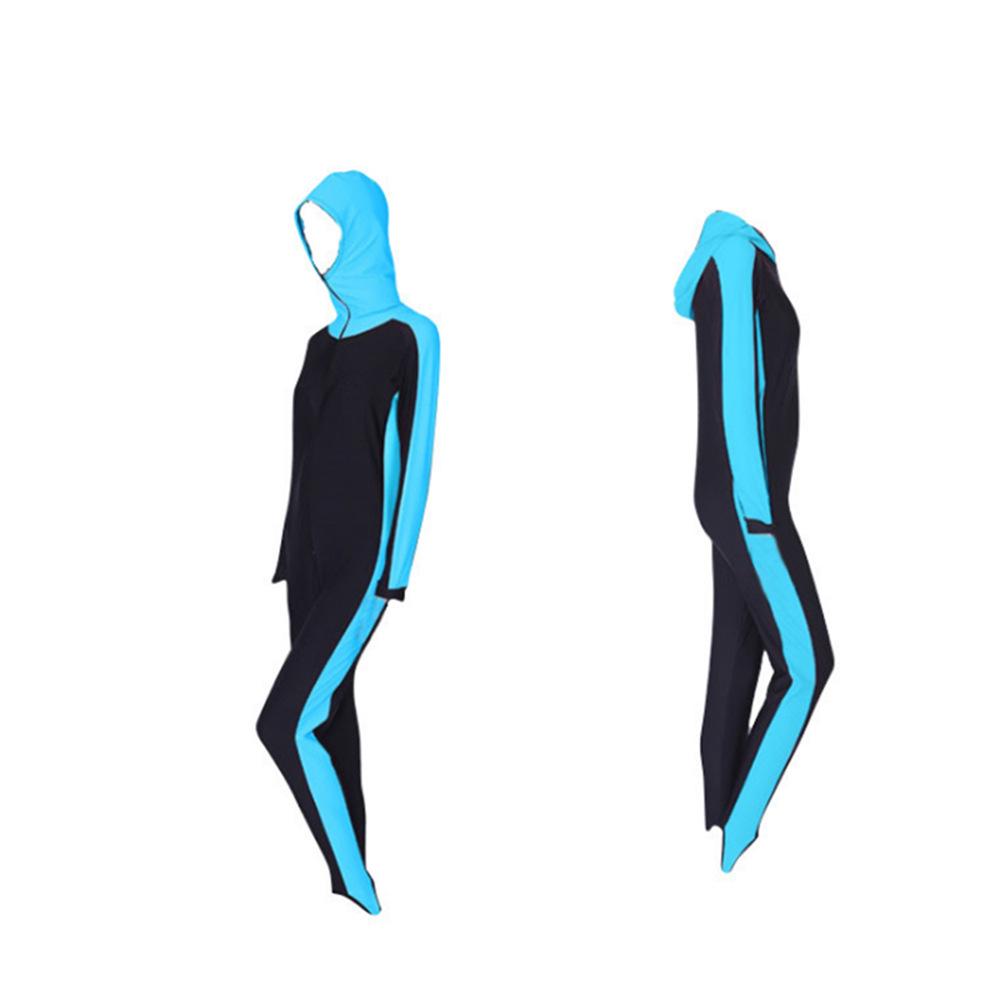 Unisex jednodílné plavky s kapucí a dlouhým rukávem na šnorchlování s UV ochranou