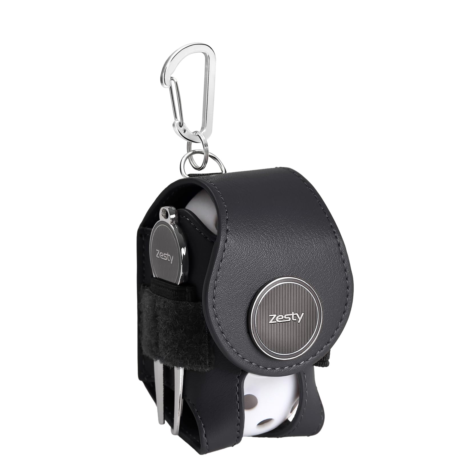 

Zesty Golf Ball Case 2 Golf Ball Pouch for Players Who Focus on Functionality Green Fork Marker Regular (Black, Type) чорний