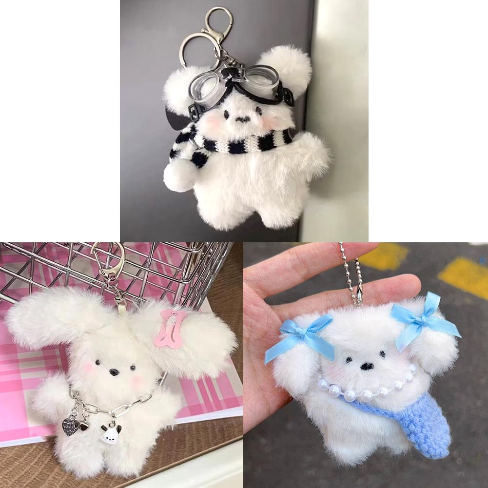 

Cute Pilot Little Milk Dog Creative Doll Keychain Cartoon Puppy Plush Keychain Bag Pendant Soft Unique Playful Keychain Kit