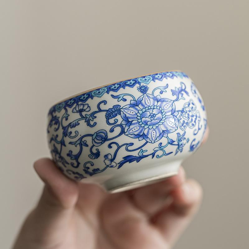 

Печная кружка скрученный лотос чашка Луоханя китайская бытовая чайная чашка набор для чая Кунг-фу чайная чашка керамическая одинарная чашка с отверстием