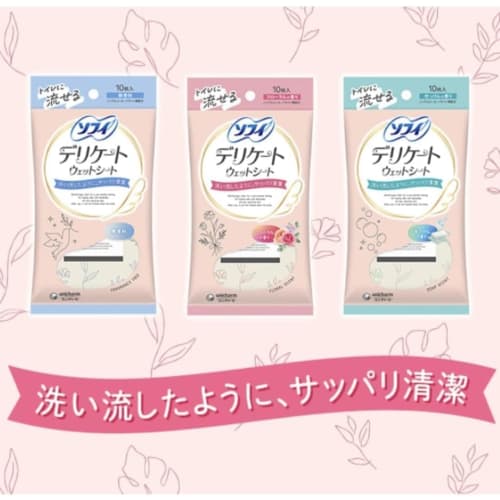 Bulk Purchase: Sofy Delicate Wet Wipes (10 Sheets X 6 Packs) with 1 Face Mask | Alcohol-Free | Thick, Portable, for Intimate Areas, Perfect for Period