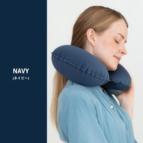 Compact Neck Pillow [Supervised by a Chiropractor and Sleep Improvement Instructor] Pump-Operated Lightweight Air Pillow for Airplanes, Cars, and Shin