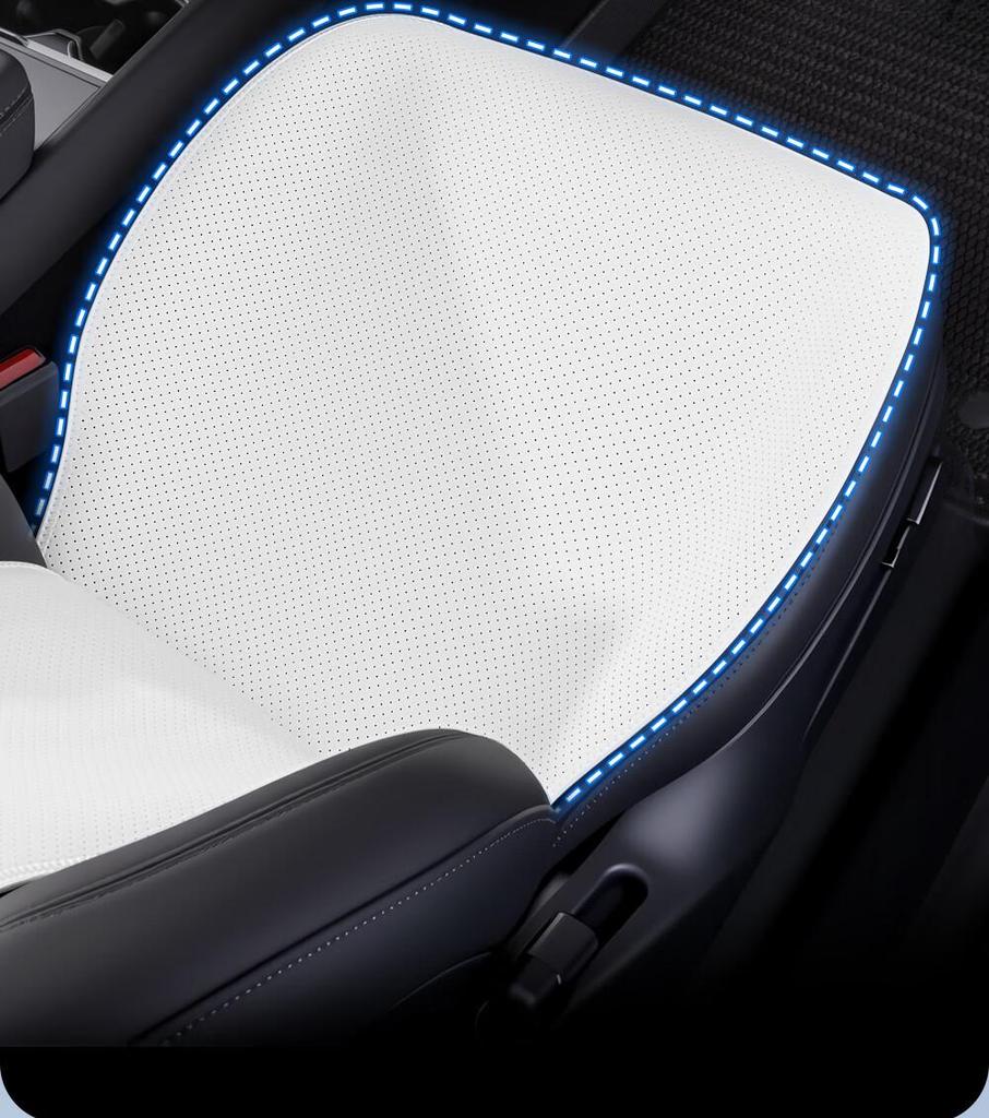 Tesla Model Y Seat Cushion Protector - Napa Leather, Breathable, Ventilated
