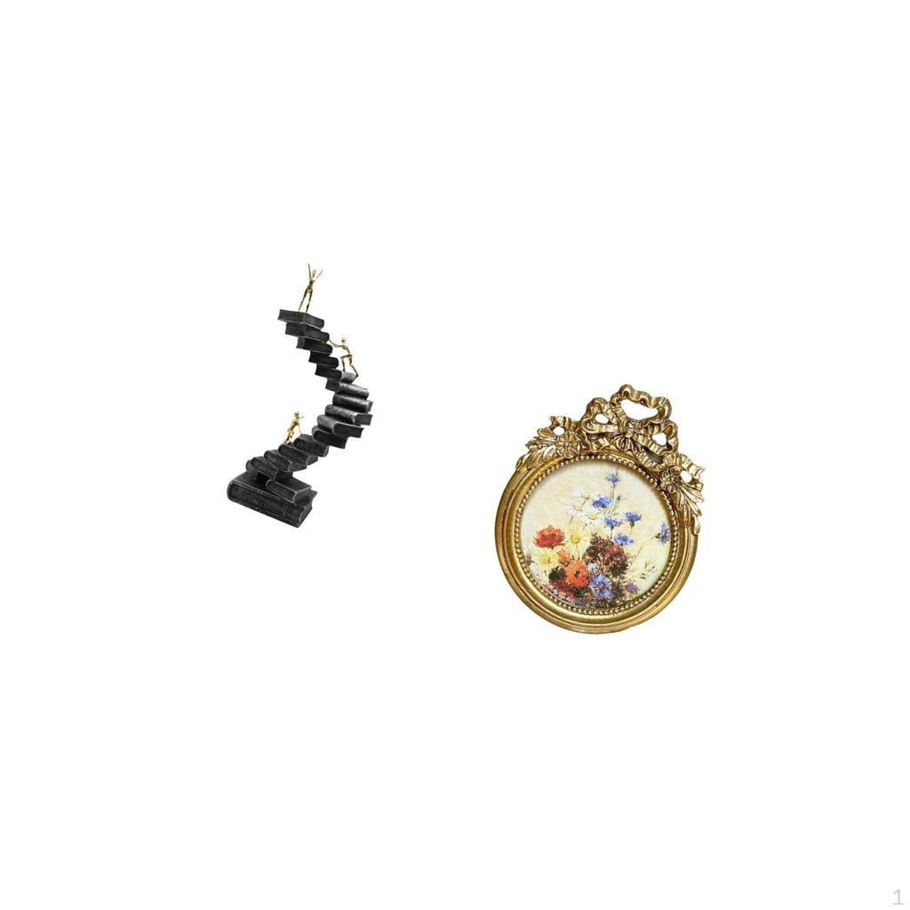 Antique Vintage Picture Frame Ornate European Thinker Statue for Bookshelf Decorative Objects