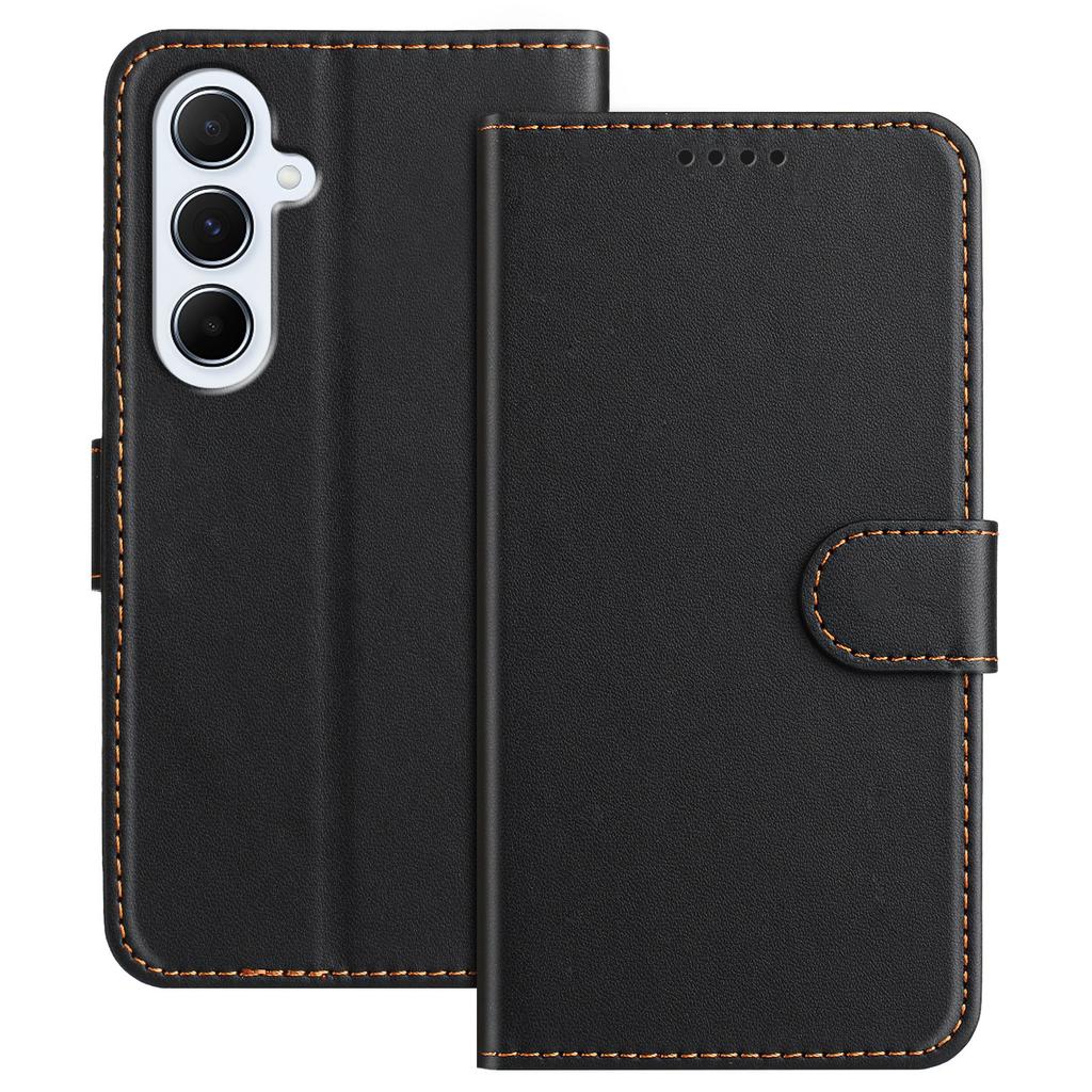For Samsung Galaxy A26 5G Leather Case Wallet Stand Solid Color Anti Drop Phone Cover