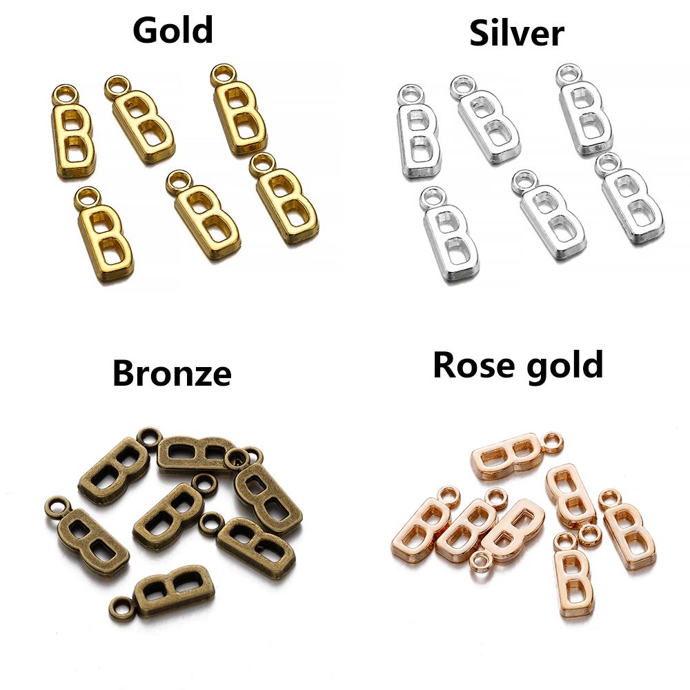 26-30Pcs 7X16 mm Alloy 26 Alphabet A-Z Letters Charms Pendants For DIY Bracelet Necklace Jewelry Making Supplies Accessories