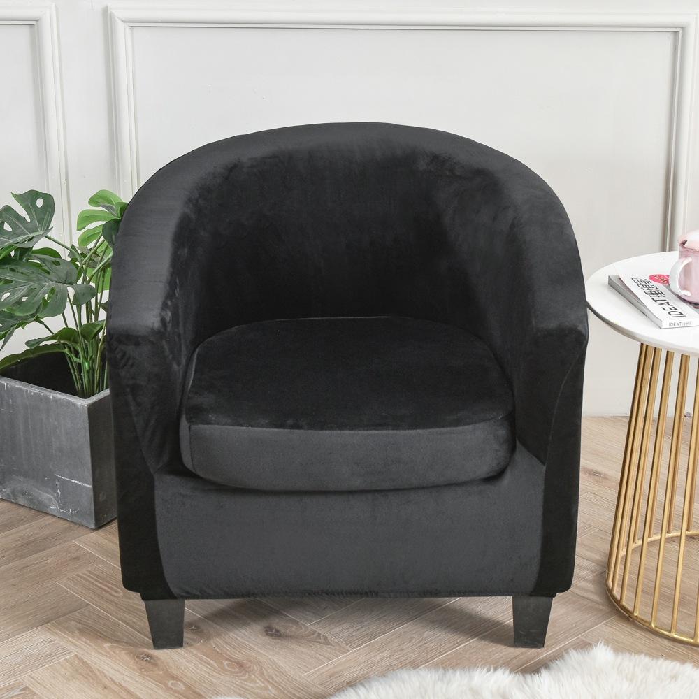 Velvet Club Chair Cover 2pcs/Set Tub Sofa Cover Small Round Sofa Slipcovers for Living Room Couch Cover With Seat Cushion Covers