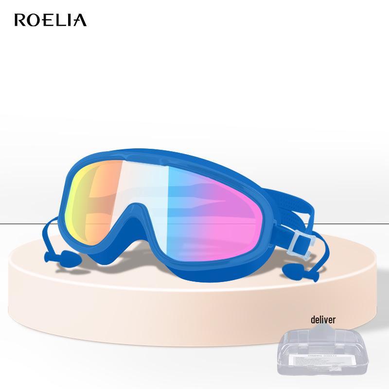 Adult Large Frame HD Anti-Fog Waterproof Swim Goggles for Diving and Swimming