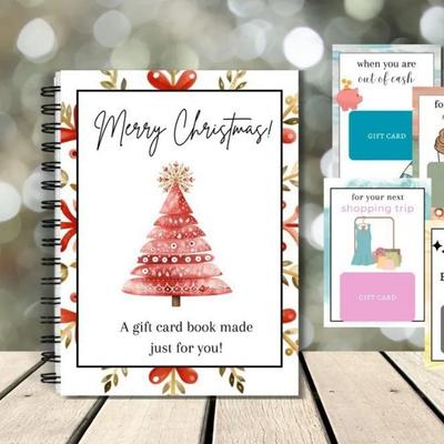 Spiral-Bound Christmas Gift Card Book Festival Christmas Gifts for Teenagers Greeting Cards Holder Greeting Card Organizer