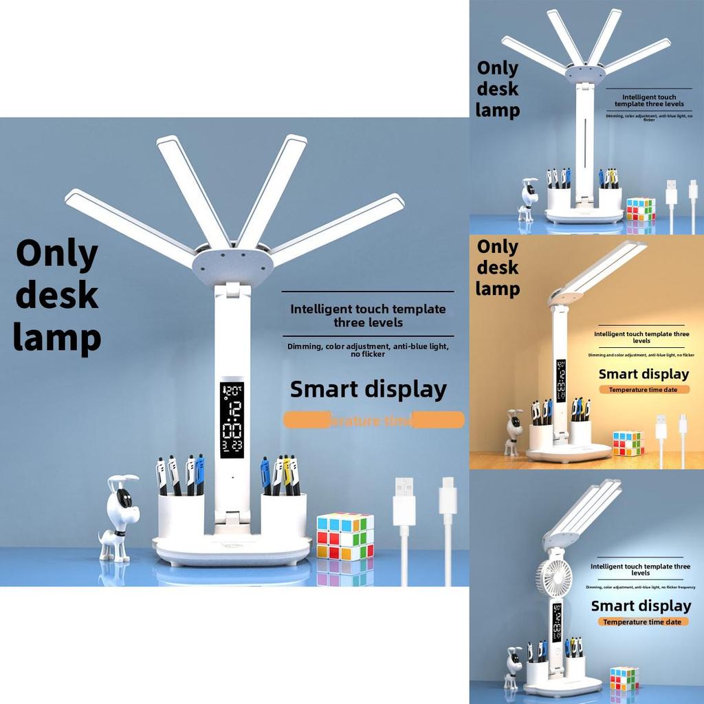 Led Desk Lamp For Students With Touch Dimming And Night Light For Bedroom Study Room