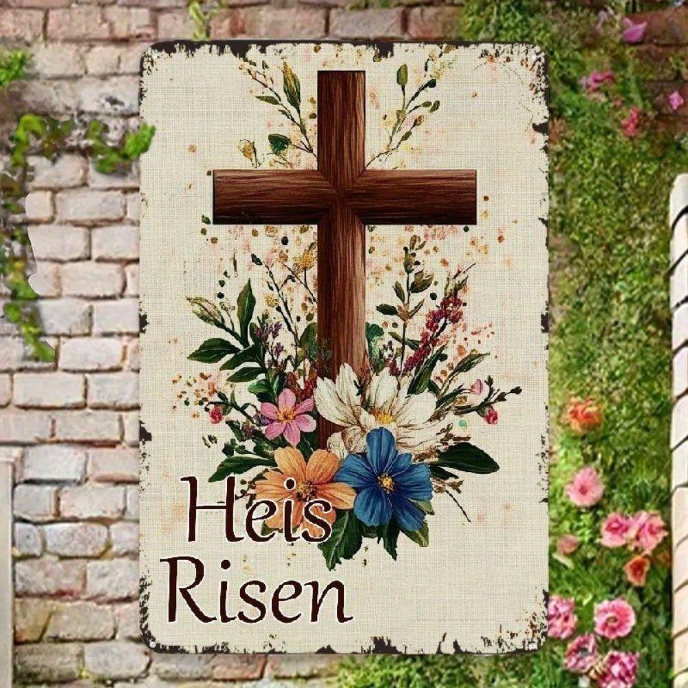 Easter Rabbit Metal Tin Sign Wall Art Decor 20x30cm