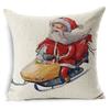Cartoon Christmas Pillowcase Linen Decoration Christmas Gift Cushion Cover Suitable For Car Sofa Pillowcase 45Cm*45Cm