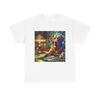 Unisex Adult T Shirt Stained Glass Style Art Lab Dog Playing Poker Pet Graphic