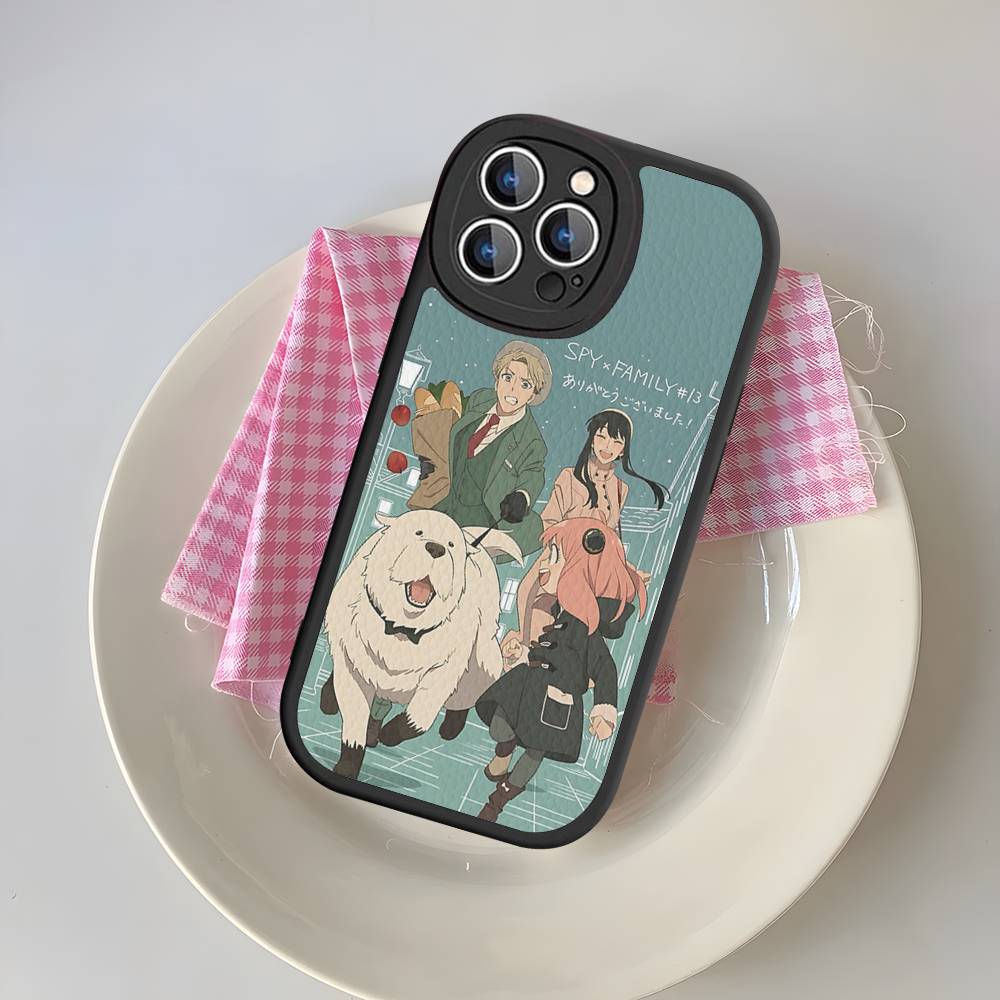 Classic Anime Spy X Family Phone Case Leather For IPhone 16 15 14 13 12 11 Pro Max Plus Matte Cover