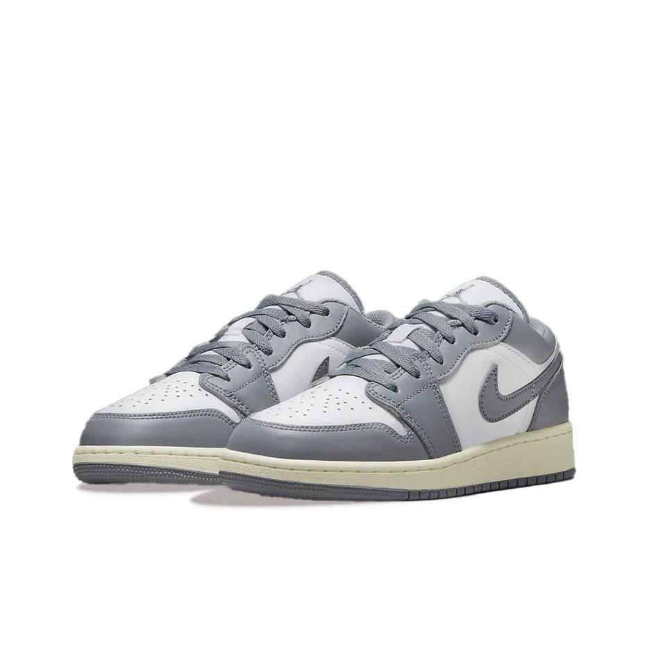 Jordan Air 1 Pelle Basse Comode Sportive Minimaliste Basse Scarpe da Pallacanestro Unisex Sneaker Grigio 563460-065