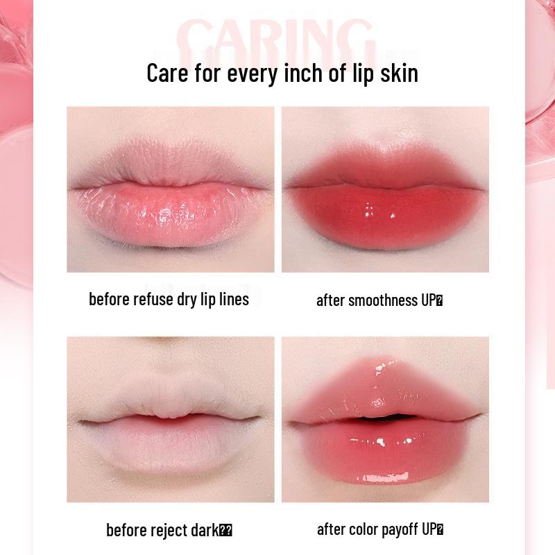 NOVO6258 Moisturizing Jelly Lip Gloss: Non-Stick, Glass-Like Shine Lip Balm for Students