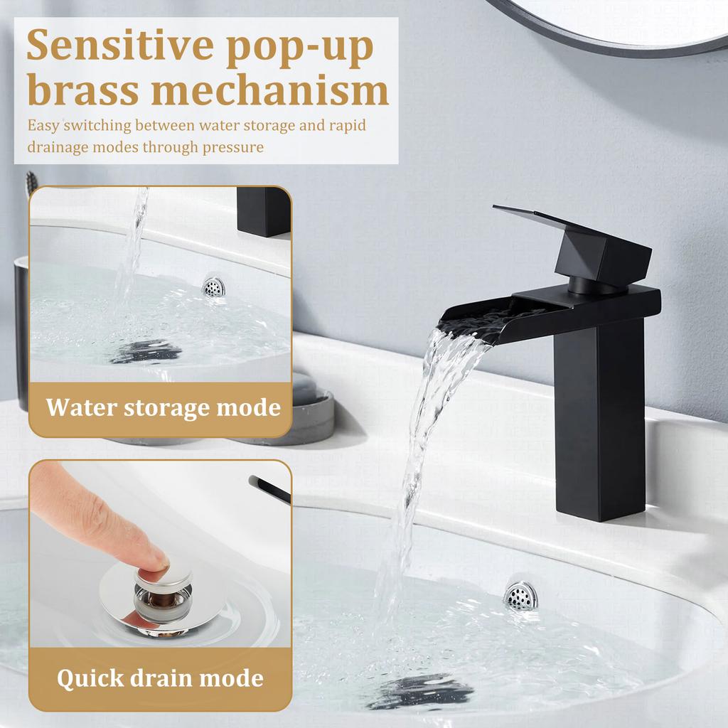 4Pcs Sink Drain Strainer with Removable Stainless Steel Filter Basket Brass Core Press Fit Sink Odour Stopper Bathroom Fitting