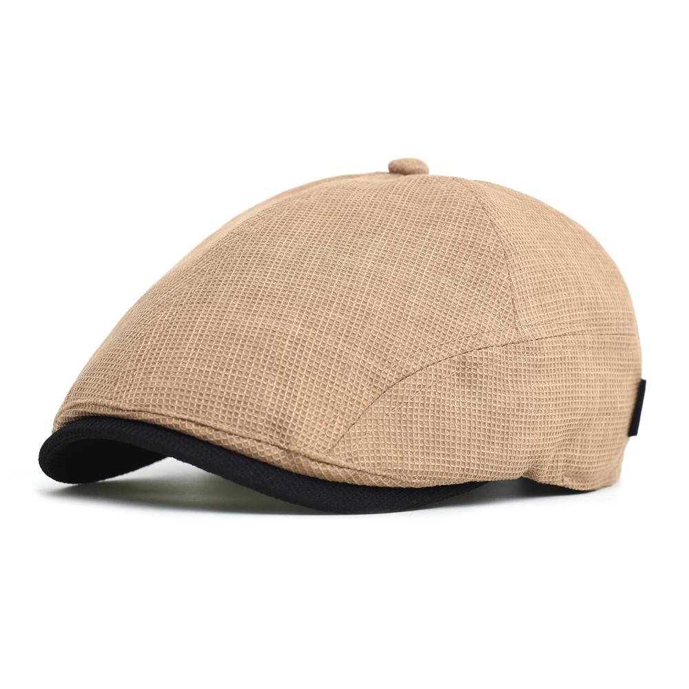 Spring Summer Breathable Mesh Newsboy Caps Men Woman Casual Beret Flat Ivy Cap Soft Solid Driving Fashion Peaked Cap Unisex