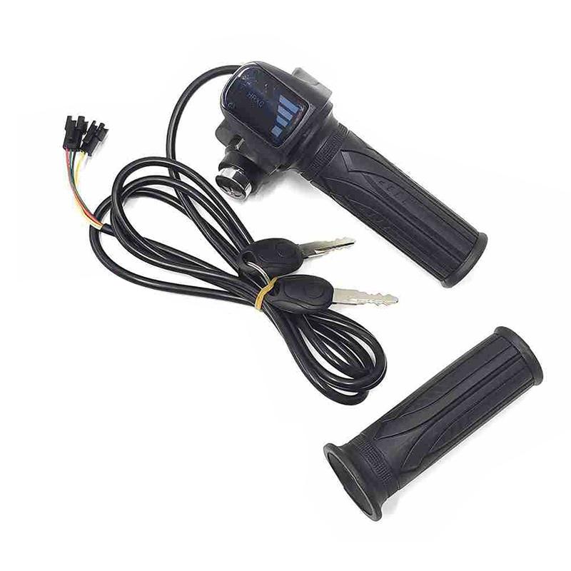 E-Bike Vollgasdrehgriff mit Akkuanzeige Kompatibel mit Ridstar Q20/Q20Lite/Q20Pro/H20/H26Pro/H20 Pro Elektrofahrrad 48