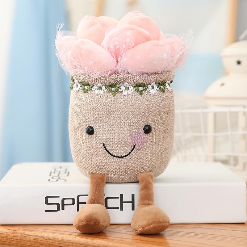 Creative Plush Tulip Succulent Ornaments – Fun Simulated Potted Decor for Home, Study, or Living Room