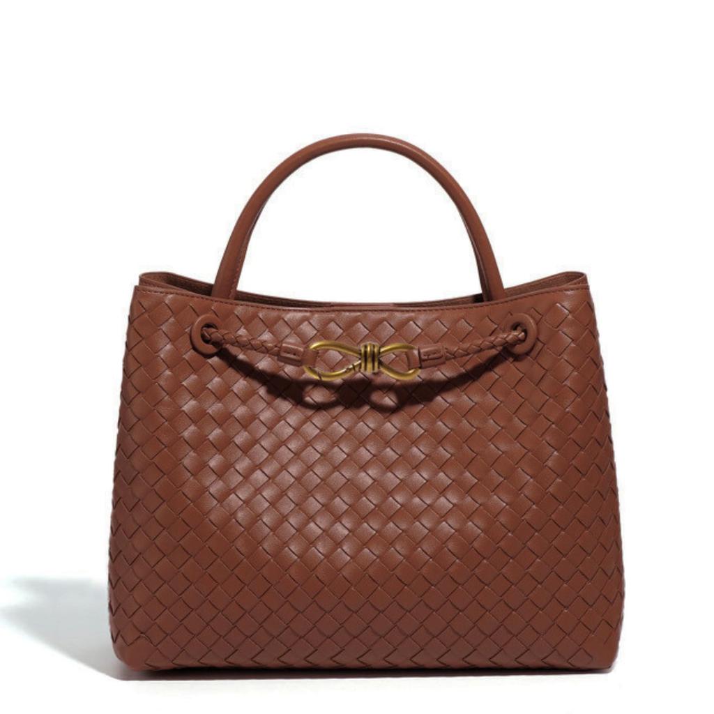 LALOOVEA Dámská pletená PU kabelka, Velká kapacita, Taška přes rameno/Tote bag, 3 způsoby nošení, Pracovní taška, Přihrádky, Crossbody taška, Populární, Samonosná