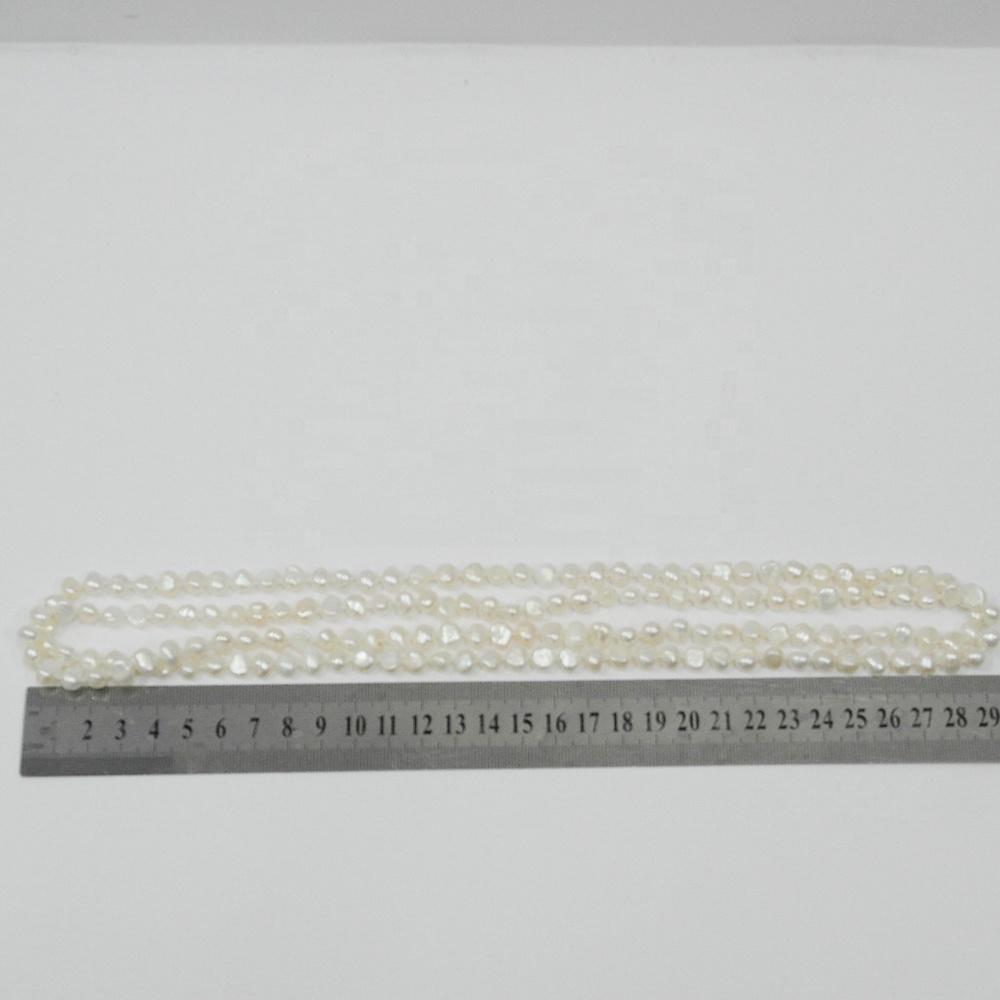 120 CM LONG PEARL NECKLACE ,100% NATURAL FRESHWATER PEARL,7-8 MM Baroque Pearl Shape ,knotted SWEATER NECKLACE