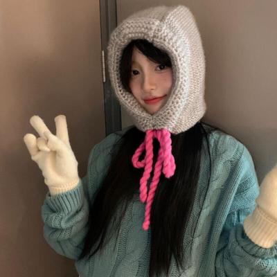 Bonnet torsadé bicolore gris