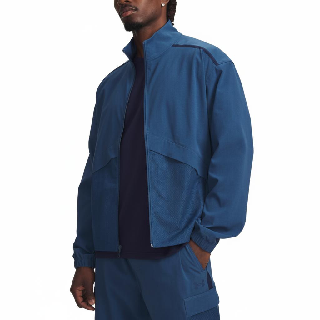 Under Armour Unstoppable Airvent Series Stand Collar Zip Athletic Woven Long Sleeve Jacket Men Jackets 6009365-498