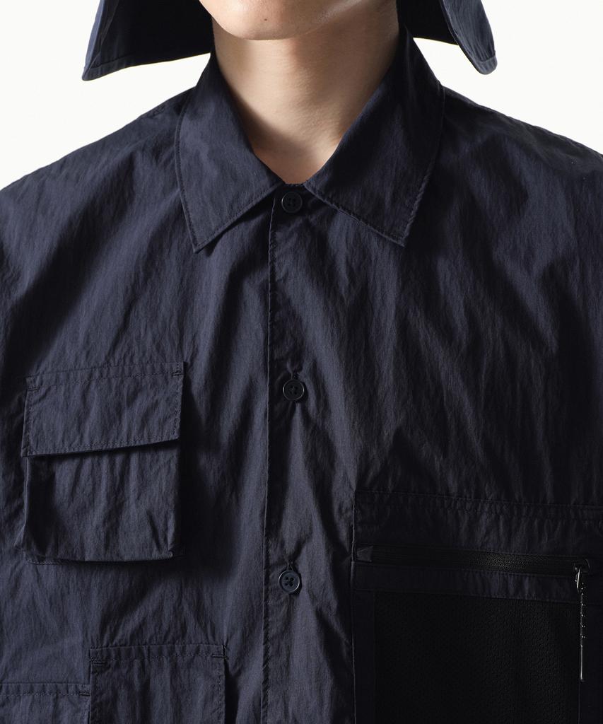 MUSINSA STANDARD [City Leisure] Cn Oversized Multi-Pocket Short Sleeve Shirt [Navy]