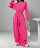 [Spot] 2025 new product explosion European and American casual suit solid color sweater women's one-word collar off the shoulder loose knitting