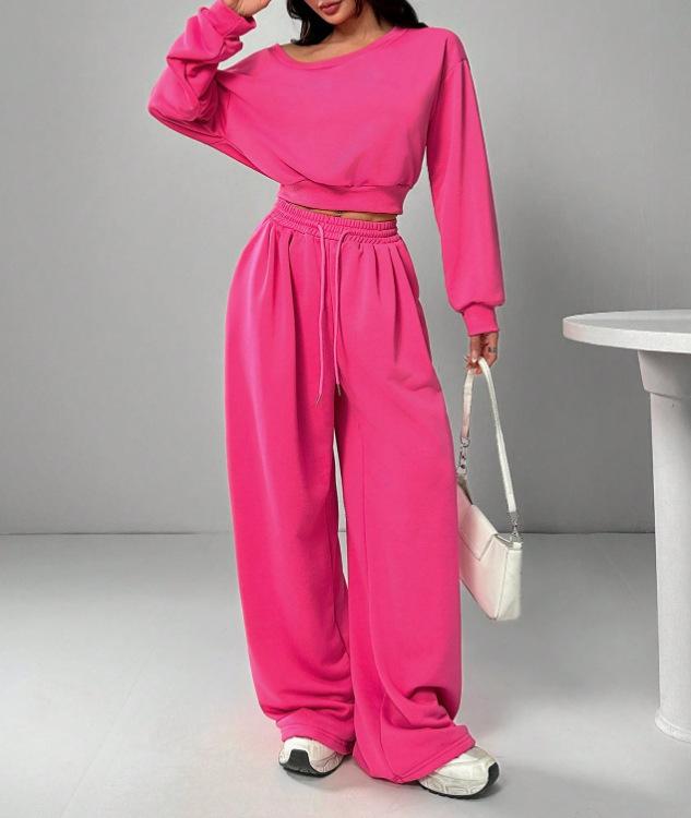 [Spot] 2025 new product explosion European and American casual suit solid color sweater women's one-word collar off the shoulder loose knitting