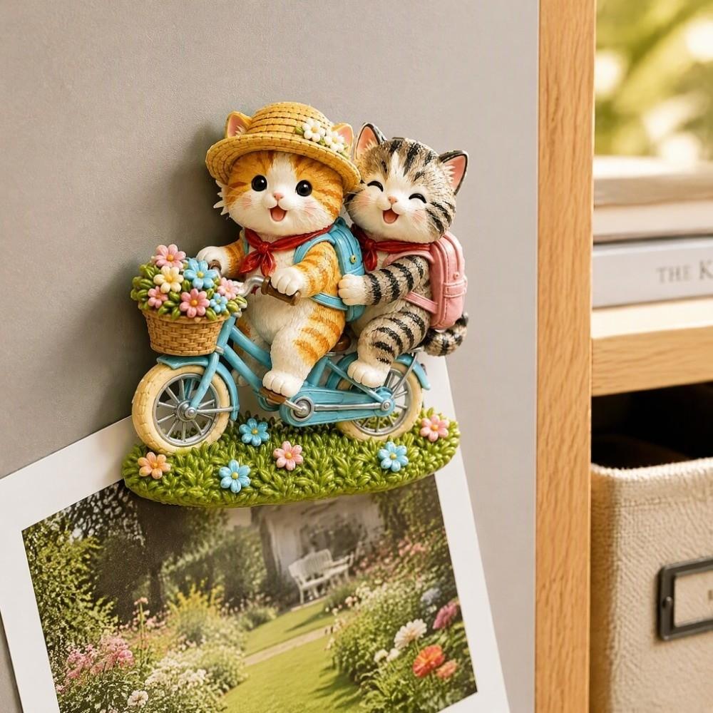 Cute Cat Theme Cat Fridge Magnet 3D Relief 3D Refrigerator Stickers Home Decor