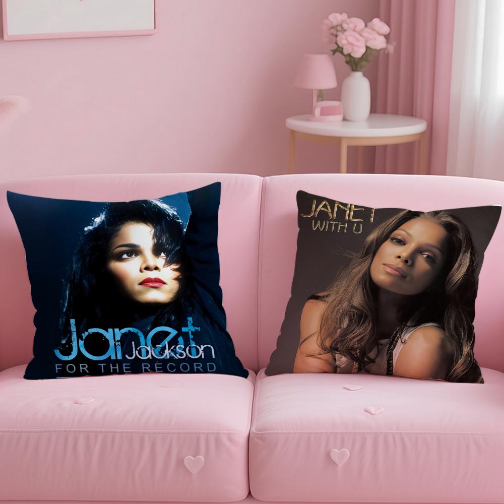 classic singer Janet Jackson Cushion Cover Soft EasyWash Pillow Case Versatile for Couch Bed Travel and Office