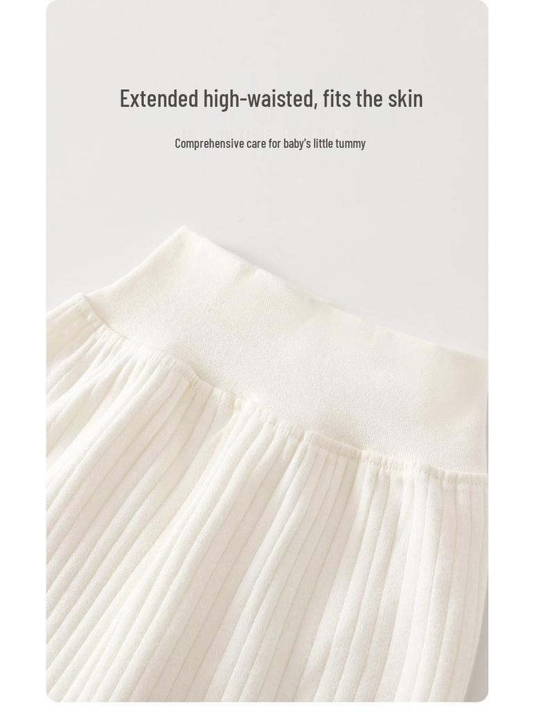 Infant High-Waist Cotton Pants - Big Butt, Belly Protection, Warm for Spring & Autumn